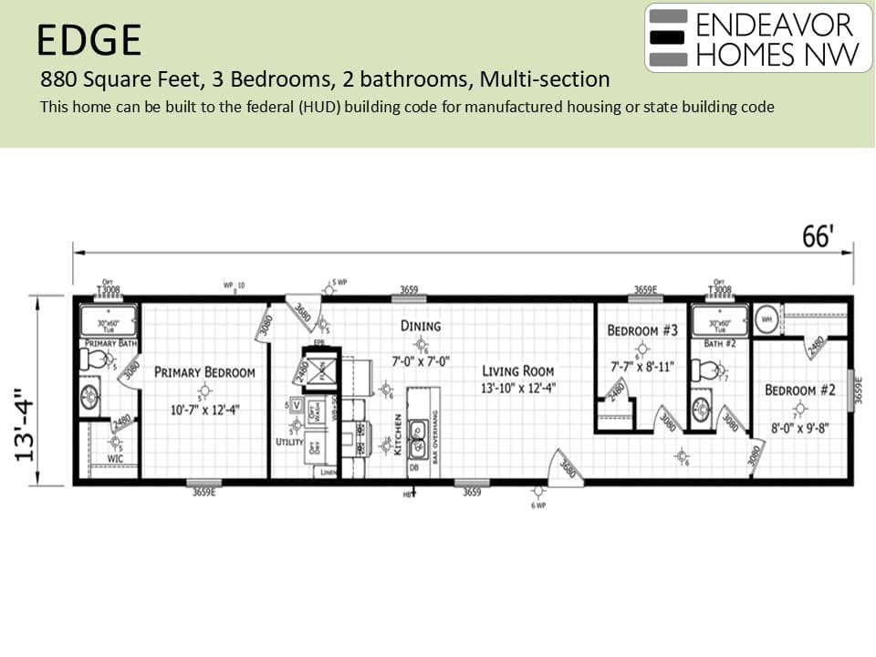 EDGE 880 sq ft floor plan