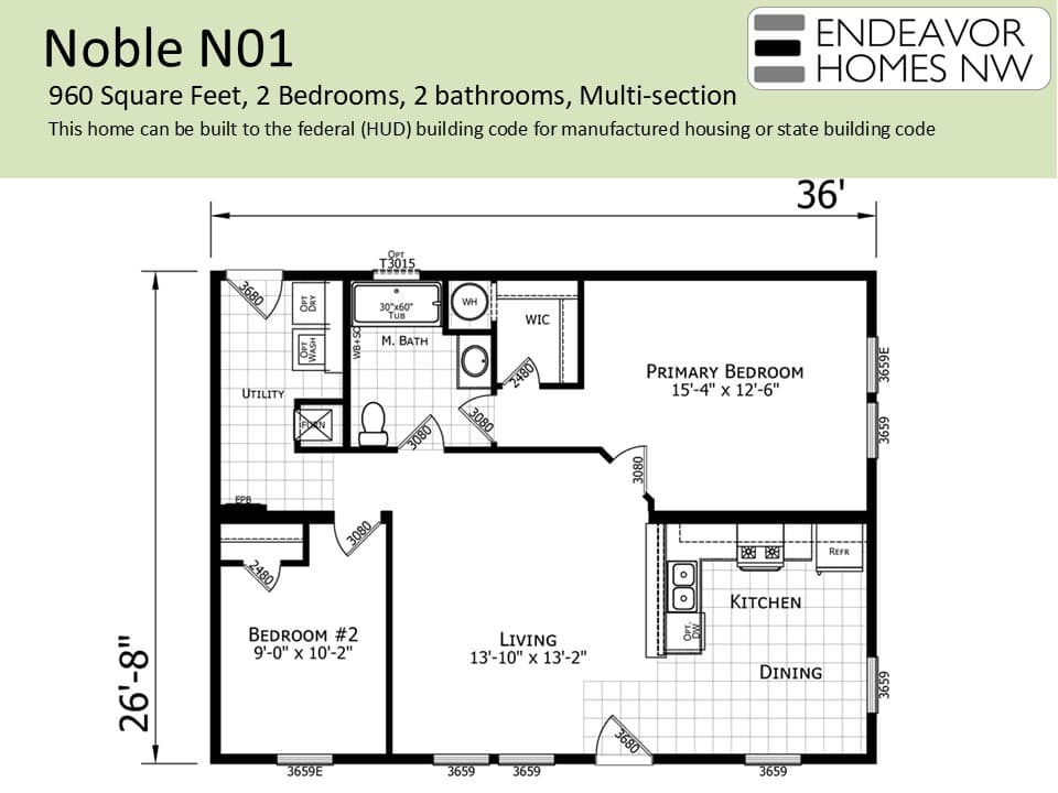Noble 960 floor plan