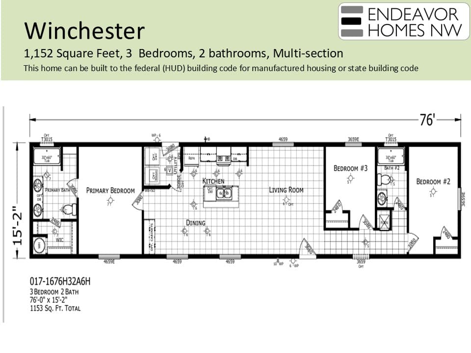 Winchester 1152 sq ft floor plan
