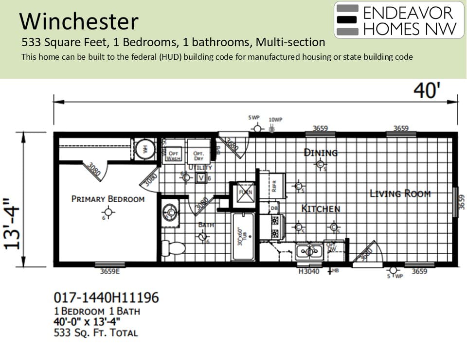 Winchester 533 floor plan